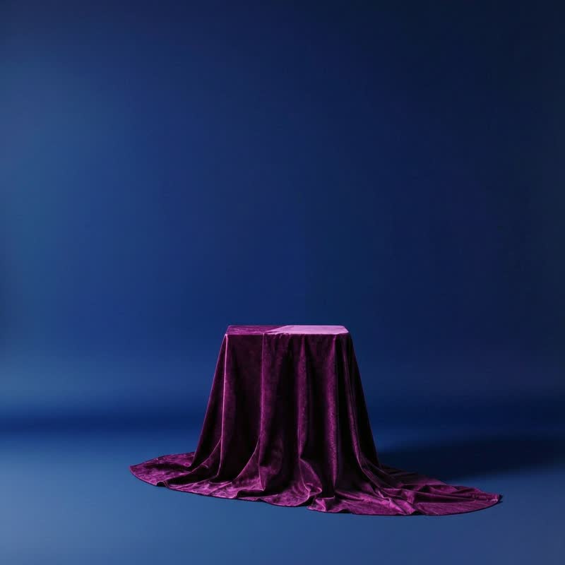 Velvet draped over the reference plinth